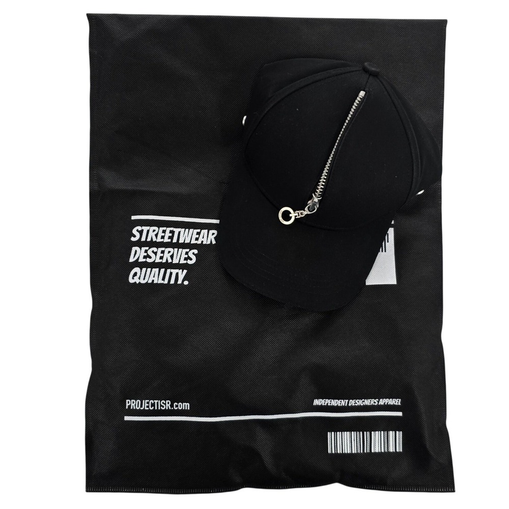 Inside Out Project ISR Black Zipper Baseball Cap O-Ring‎ Snapback Streetwear Hat